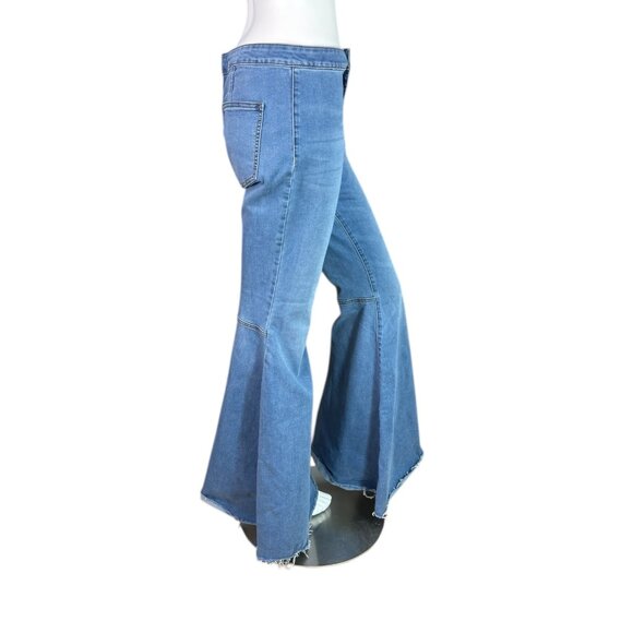 We The Free Just Float On Flare Jeans Blue Denim Bell Bottom Size 30 - Picture 6 of 11